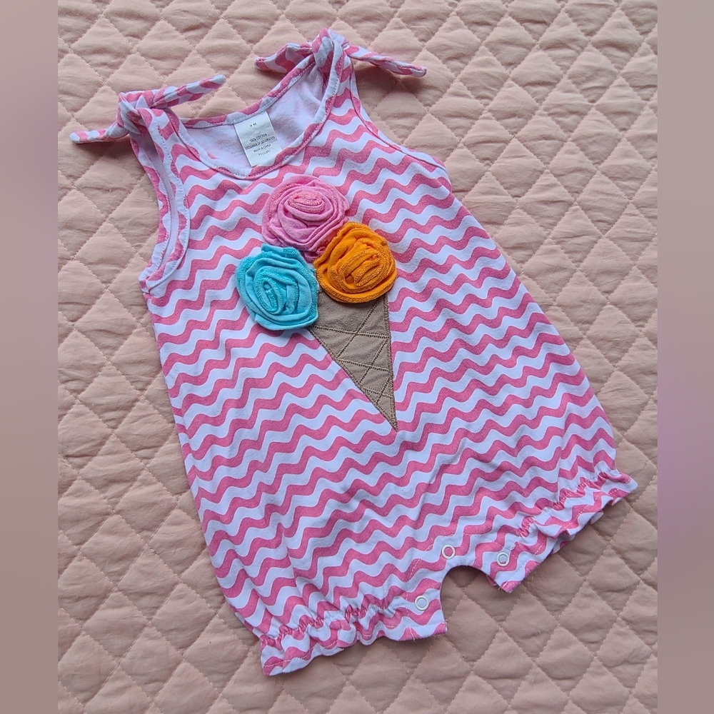 Ice cream romper for baby girl, size 9M